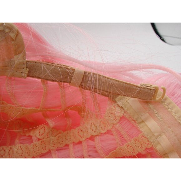 G&T Pink Wig Sweeping Bangs Natural Wave Curly Full Wig 12" Lace Mesh Cap Cospla - Picture 8 of 13